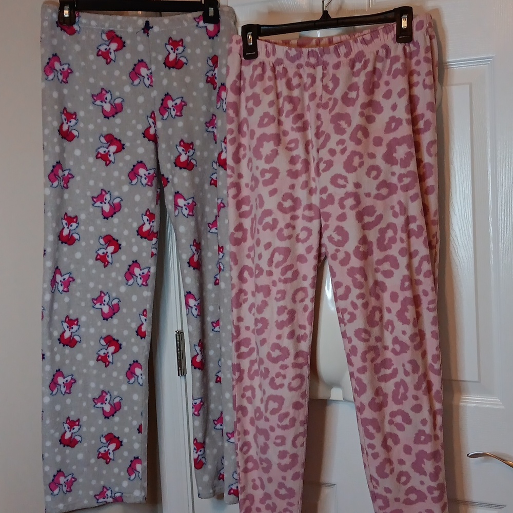 Bobby Brooks Women's Size Med. Set Of  Pajama Pants Pink Gray 100% Polyester